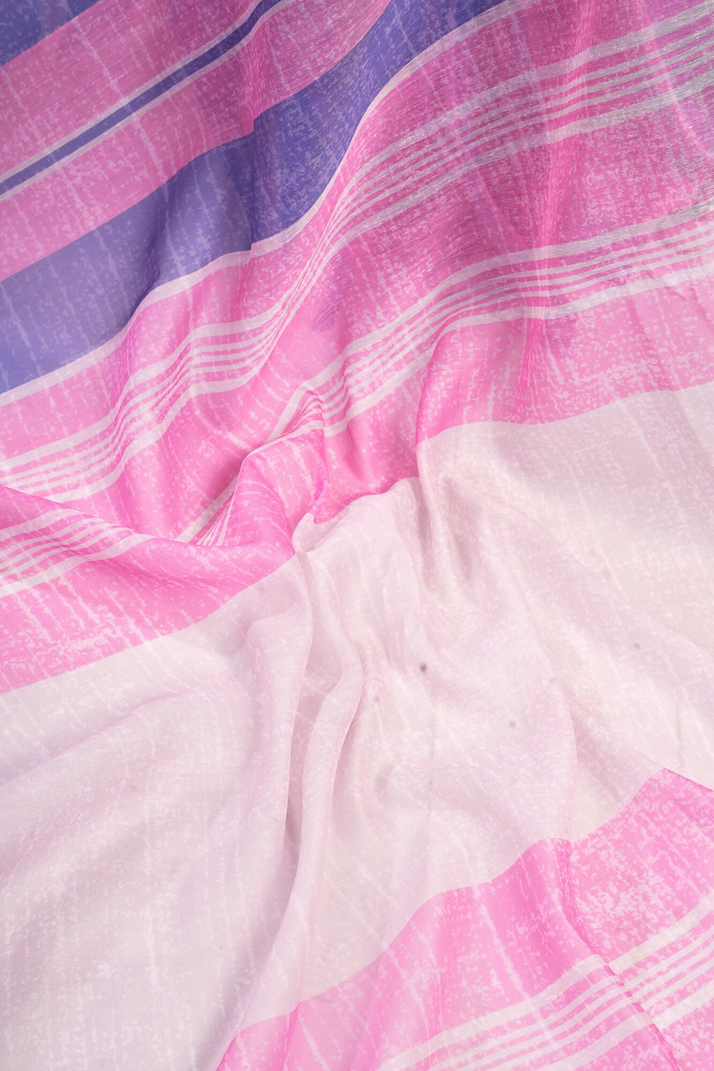 Vastranavya Pink Blue Digital Printed Linen Ready To Wear Designer Saree with Unstitched Blouse | Grocsy