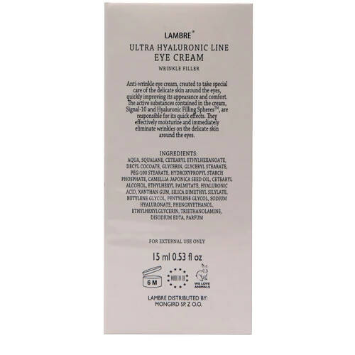 Lambre Ultra Hyaluronic Line Eye Cream Wrinkle Filler | Grocsy