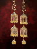 NVR Women's Pack Of 2 Gold-Polished & White Pearl Mirror Work Bridal Layered Kaleera Sets | Grocsy