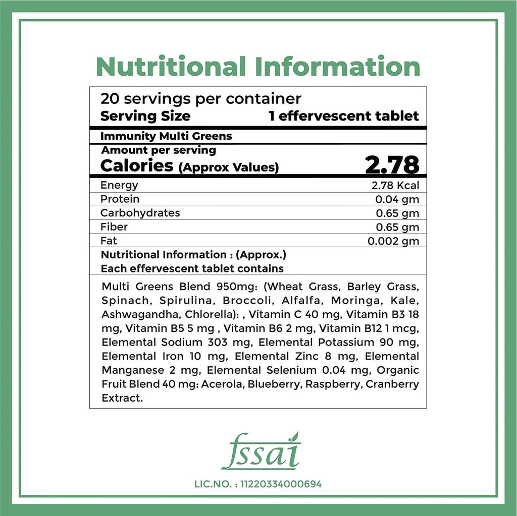 Boldfit Immunity Multi Greens Effervescent Tablets | Grocsy