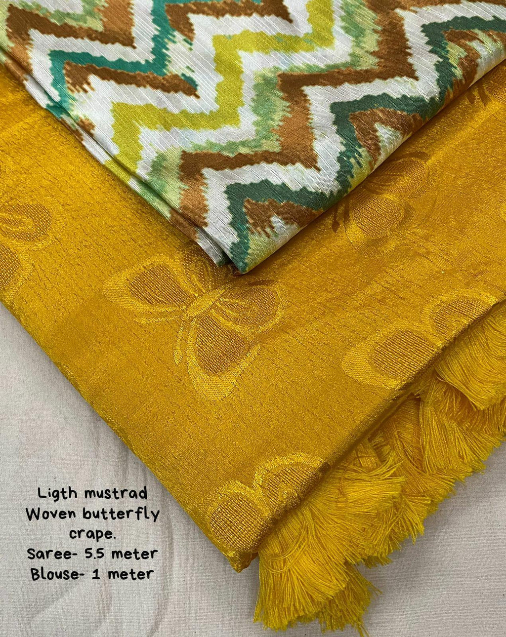 Mustard Silk Blend Ethnic Motifs Saree with Unstitched Blouse - A2M | Grocsy