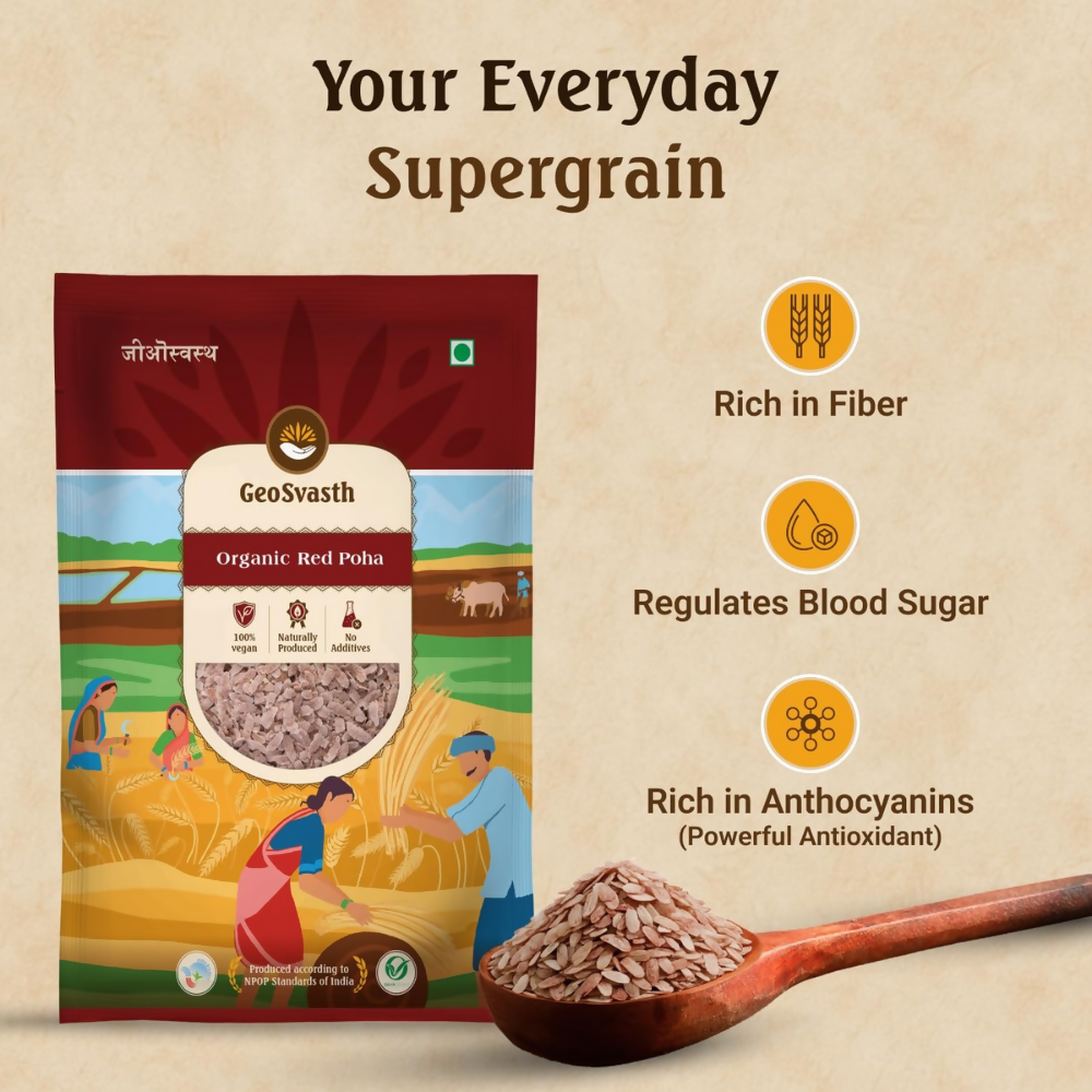 GeoSvasth Organic Red Poha | Grocsy
