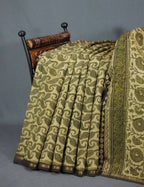 Shades of Heena Green Printed Chanderi Saree for Regular/Office Wear By Gayathri Reddy Designer Studio | Grocsy