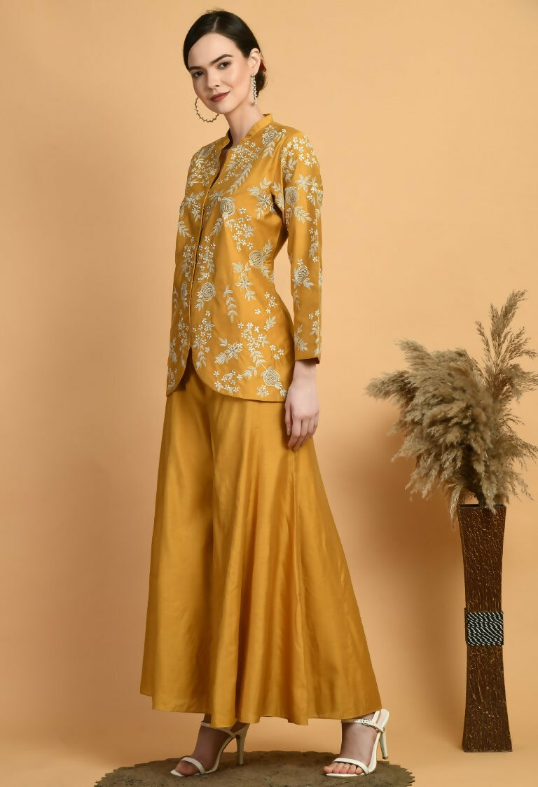 Joban Fashion Mustard Chanderi Kurta Set | Grocsy