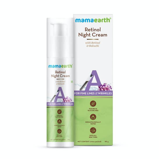 Mamaearth Retinol Night Cream with Retinol & Bakuchi | Grocsy