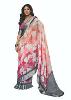 Joban Fashion Dola Silk With Zari Border Shaded Multi Color Work Saree | Grocsy
