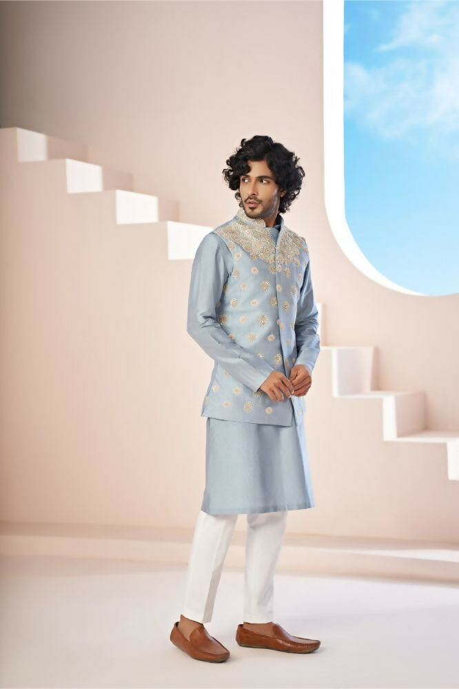 Open Nehru Jacket by Hilo Design | Grocsy