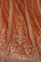 Kesar Fab Orange Jimmy Choo Hand_Woven Lehenga | Grocsy