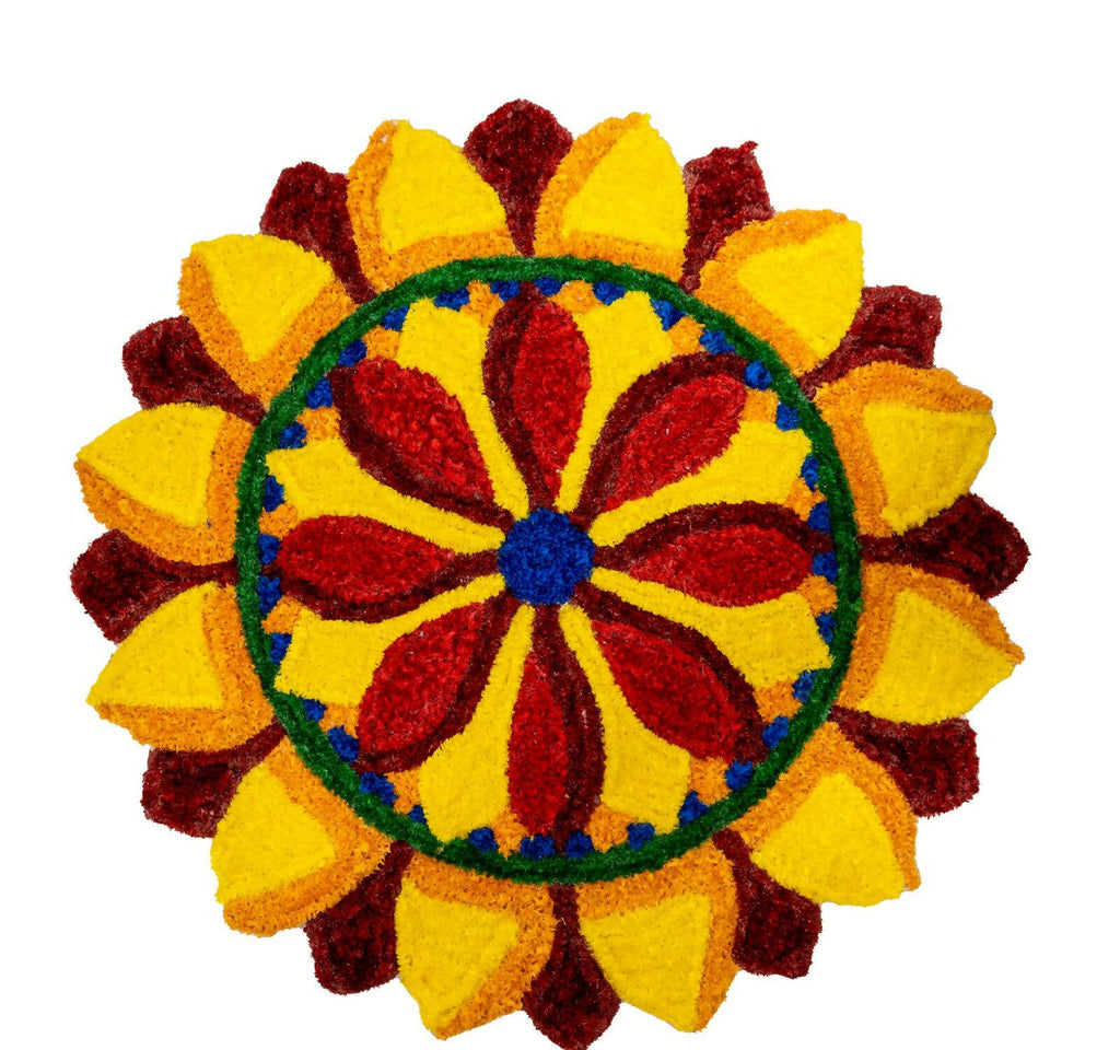 Kundan HandiKrafts Flower Mat Design 1 | Grocsy