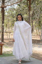 Joban Fashion White Georgette Sequence Embroidery Work Kurta Set | Grocsy