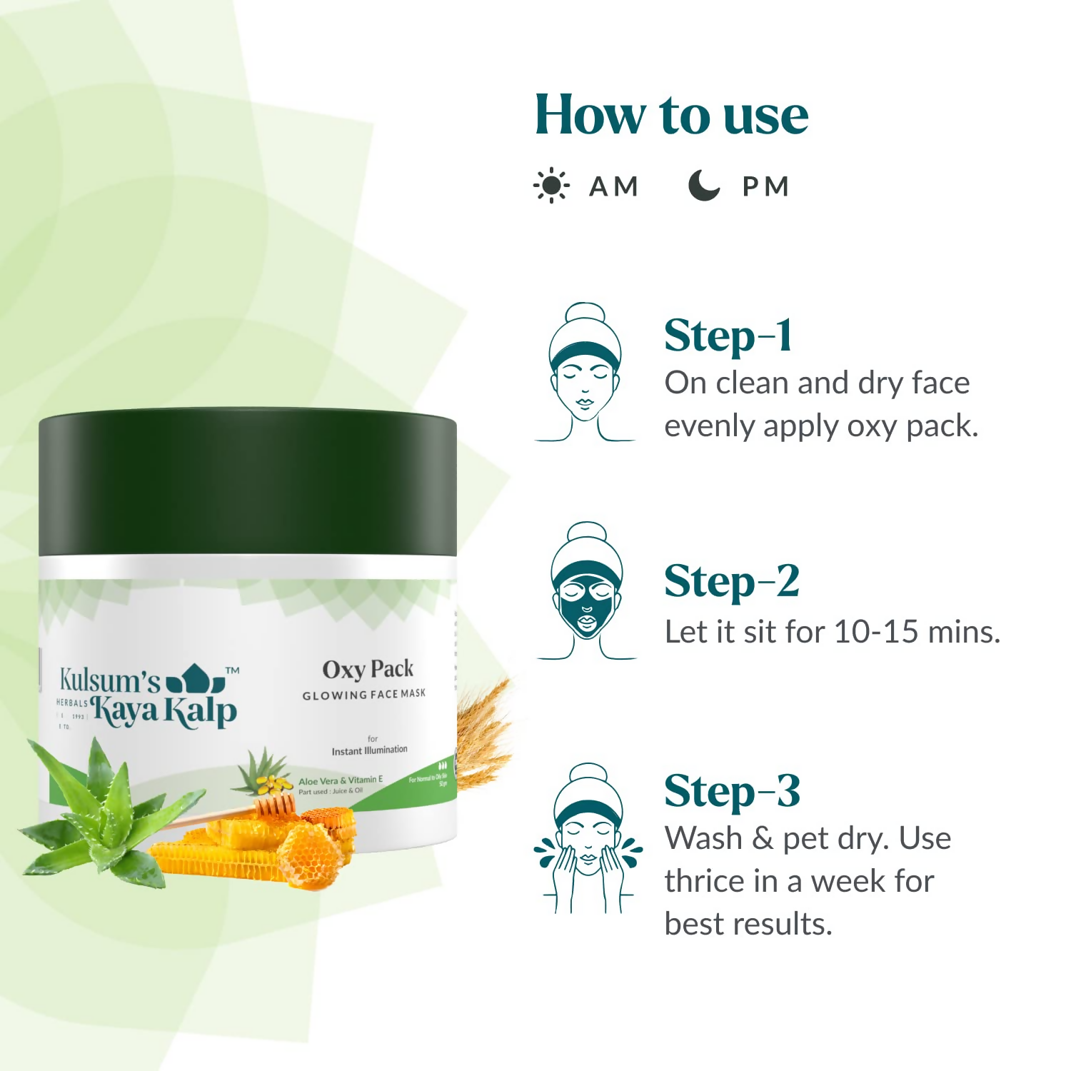 Kulsum's Kaya Kalp Oxy Pack With Wheat Germ Oil For Natural Glow & Hydration | Grocsy