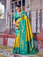 Shree Shyam Fashion Mustard Soft Silk Saree | Grocsy