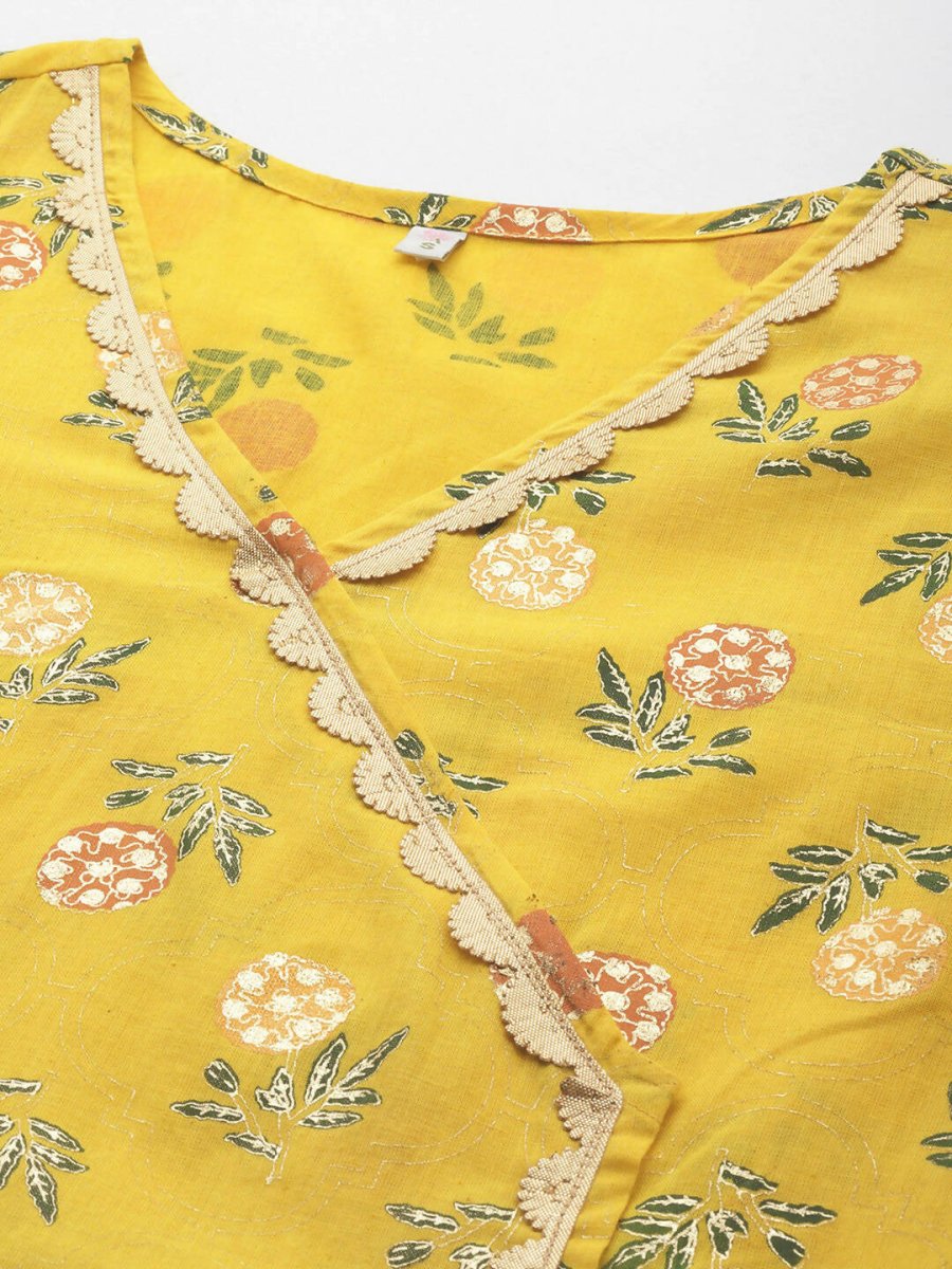 Ahalyaa Women's Traditional wear Tunic - Mustard | Grocsy