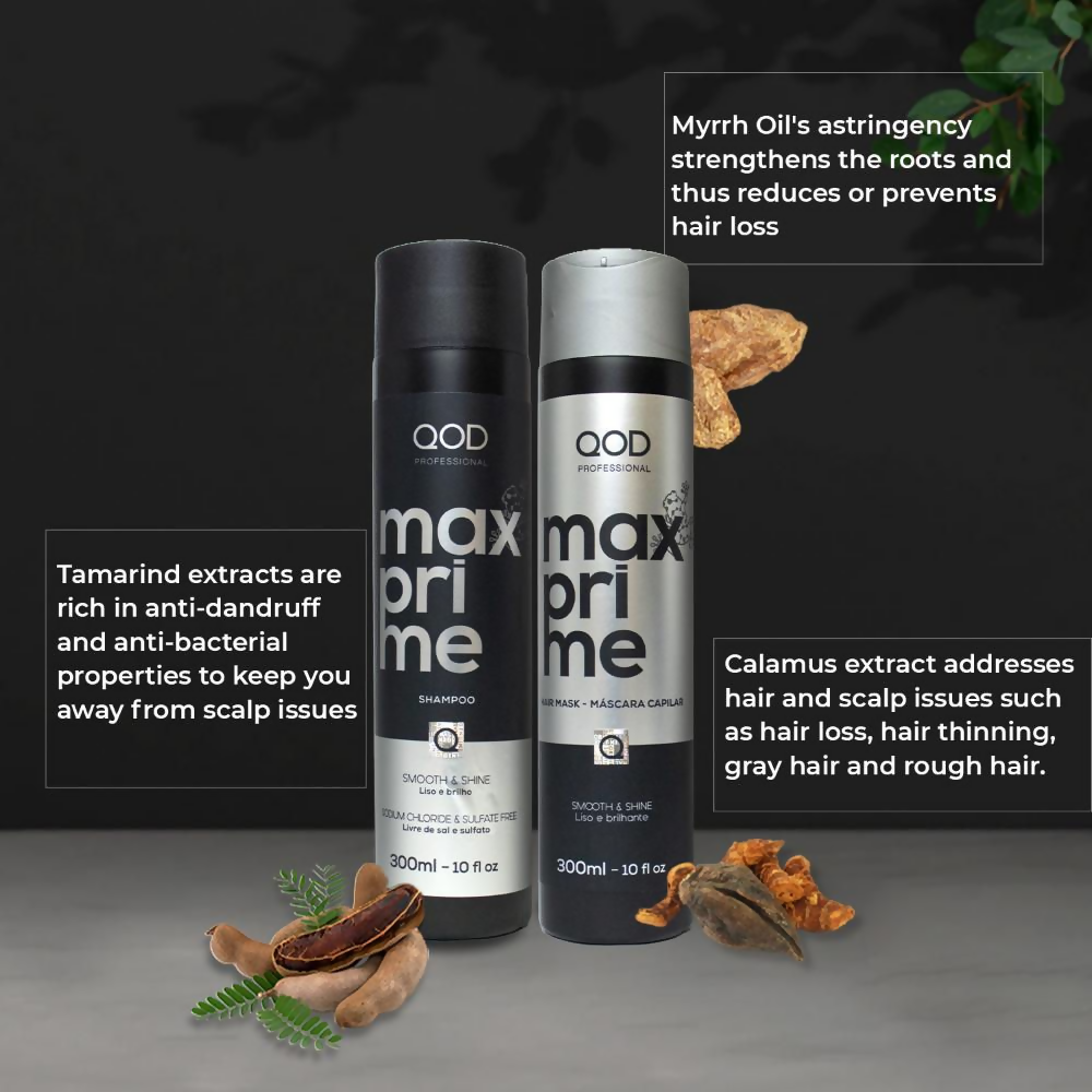 QOD Professional Max Prime After Treatment Shampoo & Hair Mask Combo | Grocsy