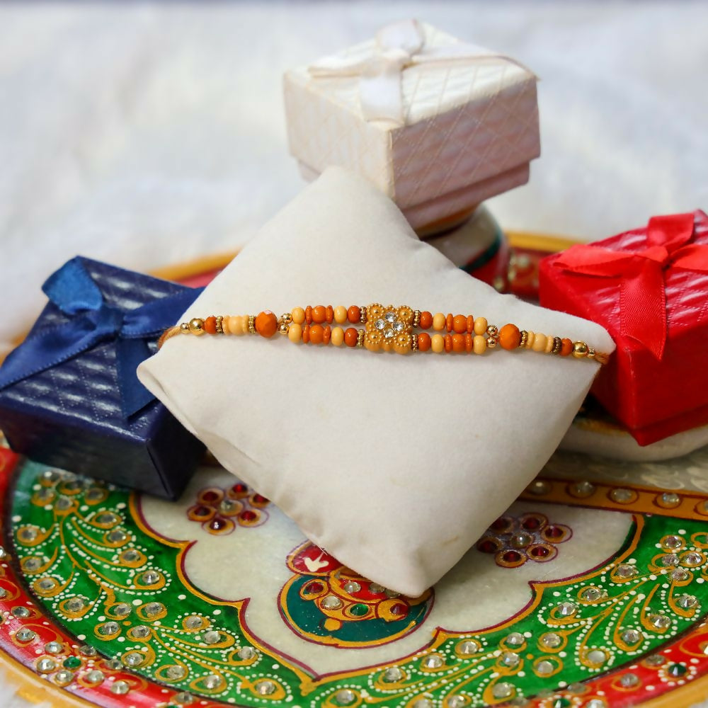 Indianvibez Colourful Beads With Stone Fancy Rakhi | Grocsy