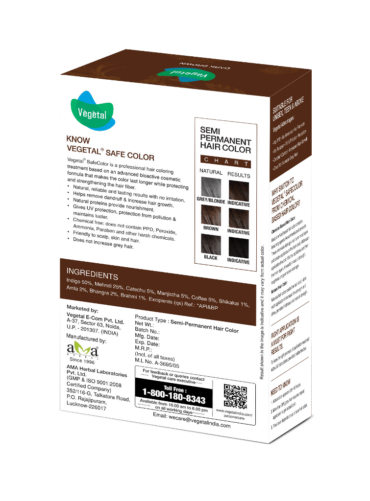Vegetal Safe Color For Beard - Dark Brown | Grocsy