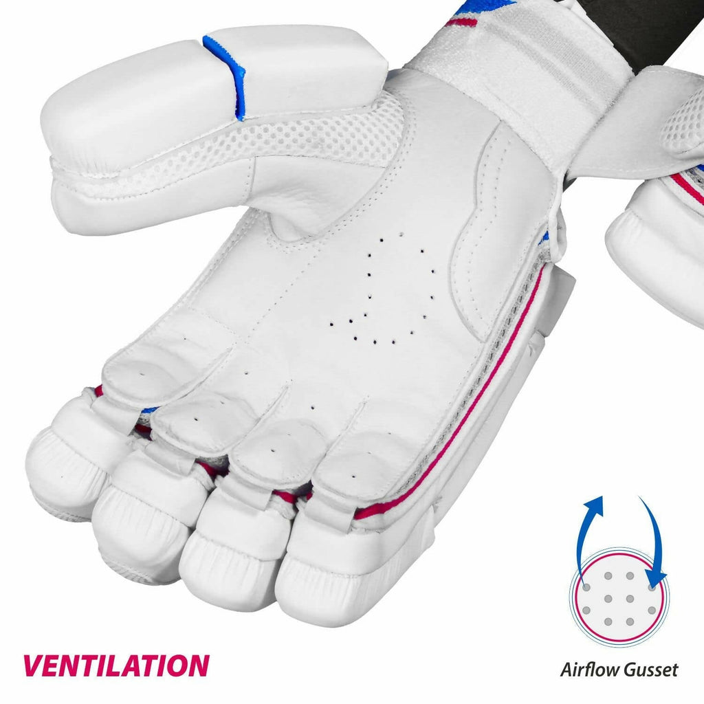 DSC Intense Frost Leather Cricket Batting Gloves for Mens - Right Hand, White, One Size | Grocsy