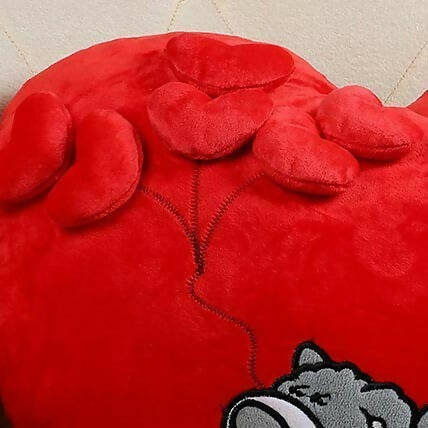 Frantic Cushion Heart Shaped Pillow (Red Color) | Grocsy