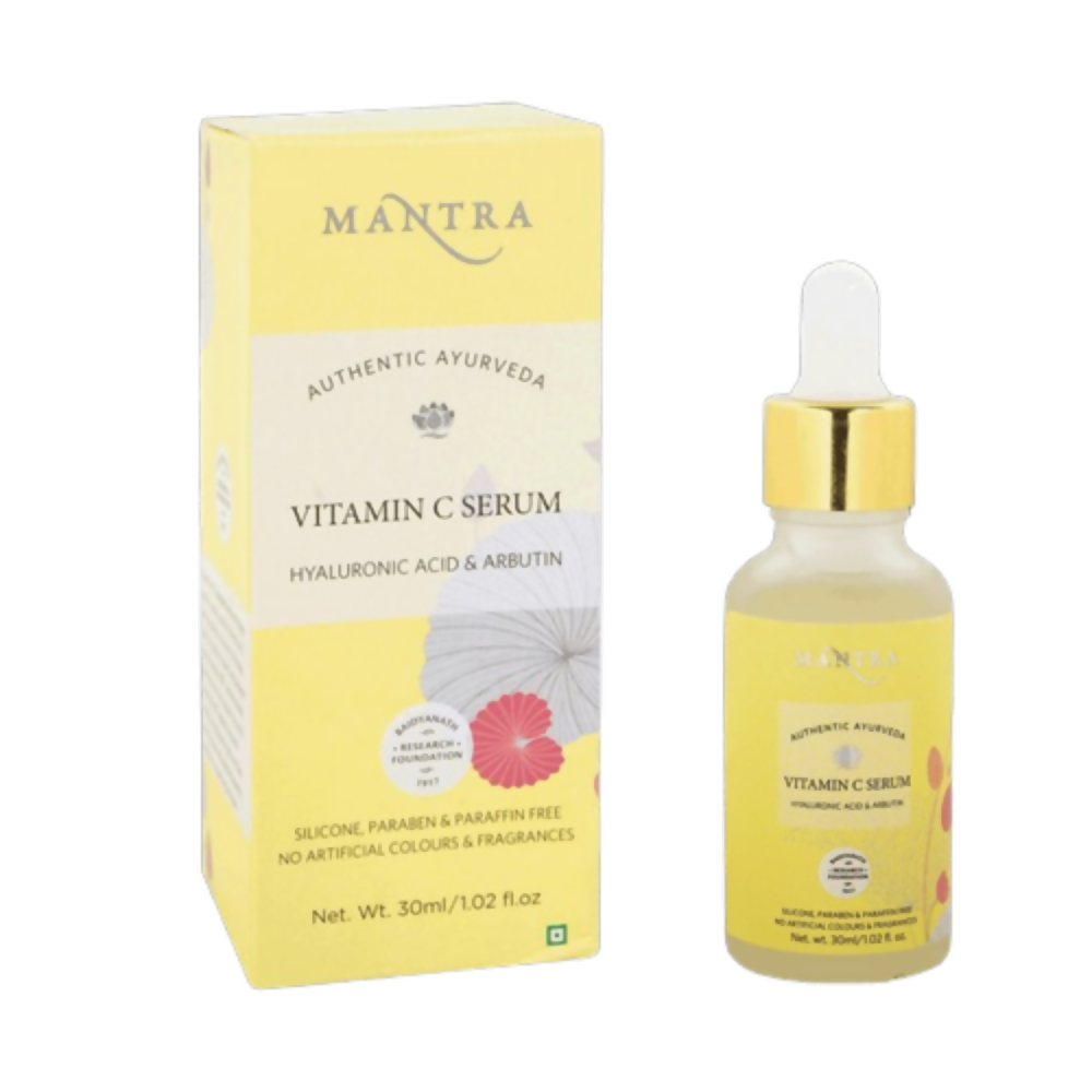 Mantra Herbal Vitamin C Serum With Hyaluronic Acid and Arbutin | Grocsy