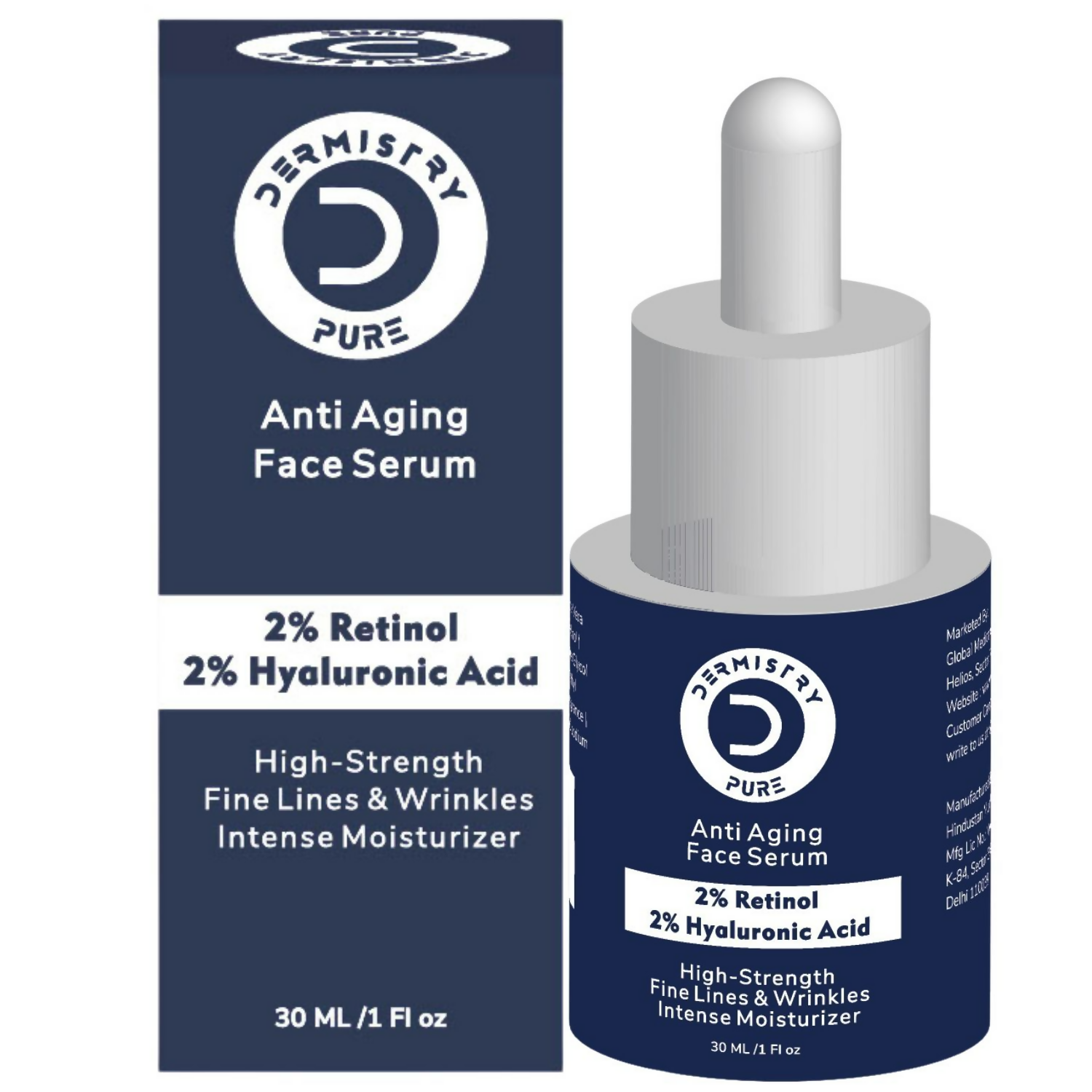 Dermistry 2% Retinol Hyaluronic Night Moisturizer Cream Serum For Anti Aging Fine Lines & Wrinkles | Grocsy