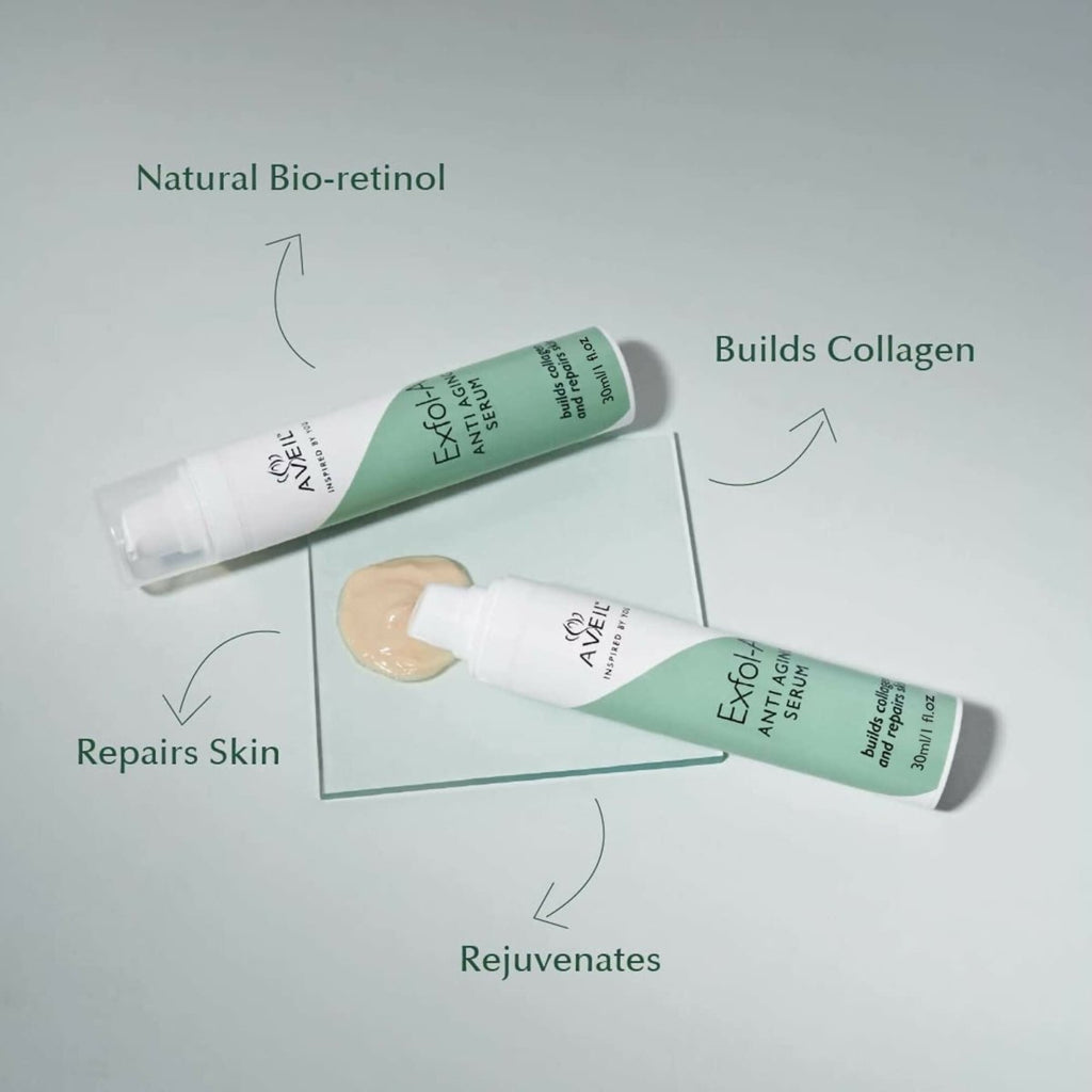 Aveil Exfol-A Anti Aging Face Serum - Renews & Repairs Skin Overnight | Grocsy