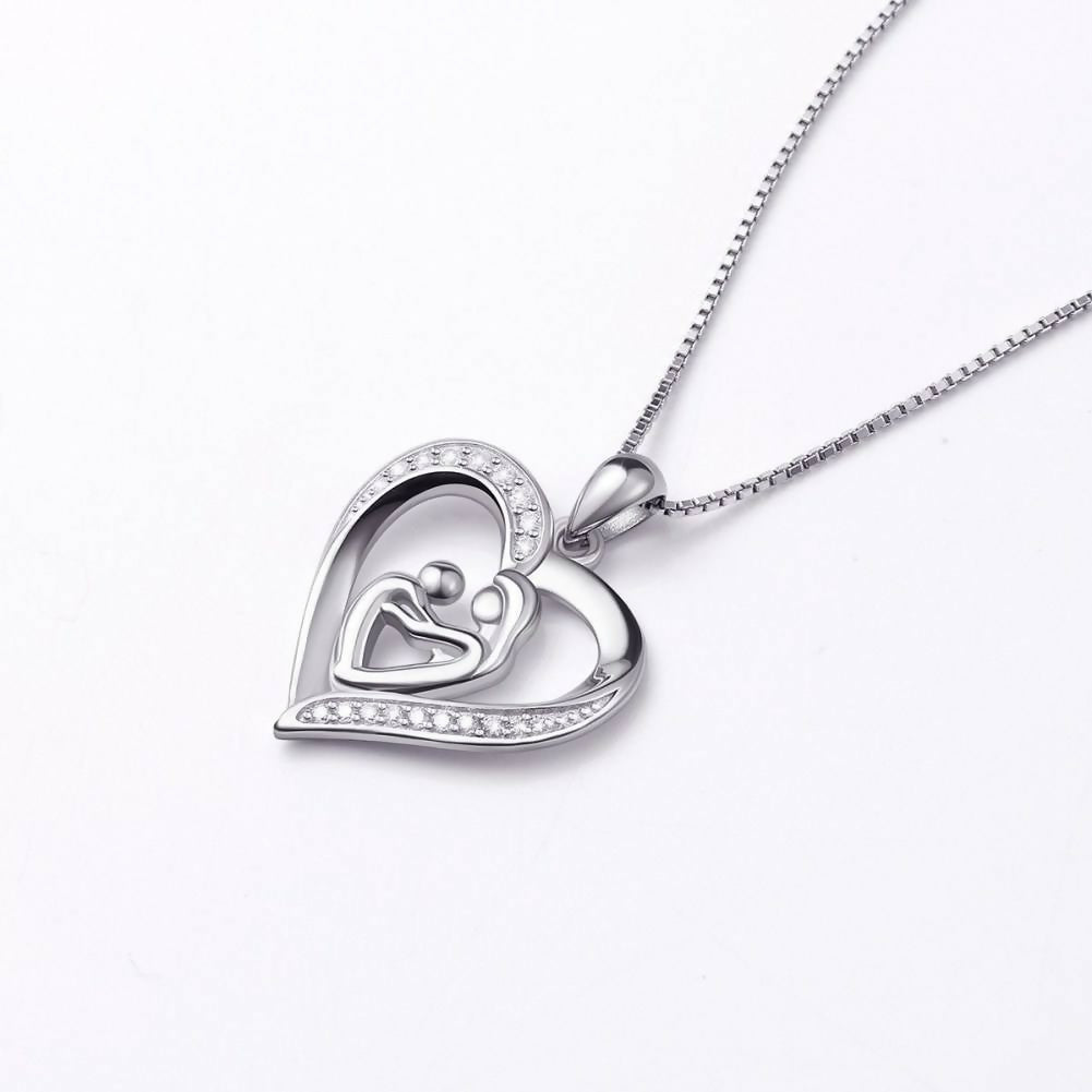 Cauer Elegant 14K White Gold Plated Moissanite Pendant Necklace | Grocsy