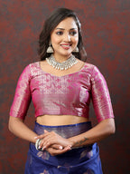 Lorenvalley Fashion Navyblue Soft Silk Woven Design Zari Weaving Saree | Grocsy