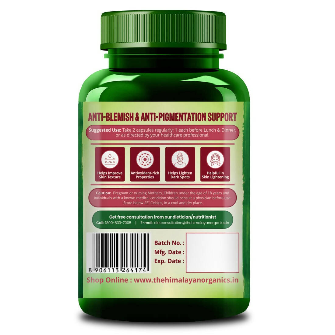 Himalayan Organics Dark Spots Pigmentation Support Capsules | Grocsy