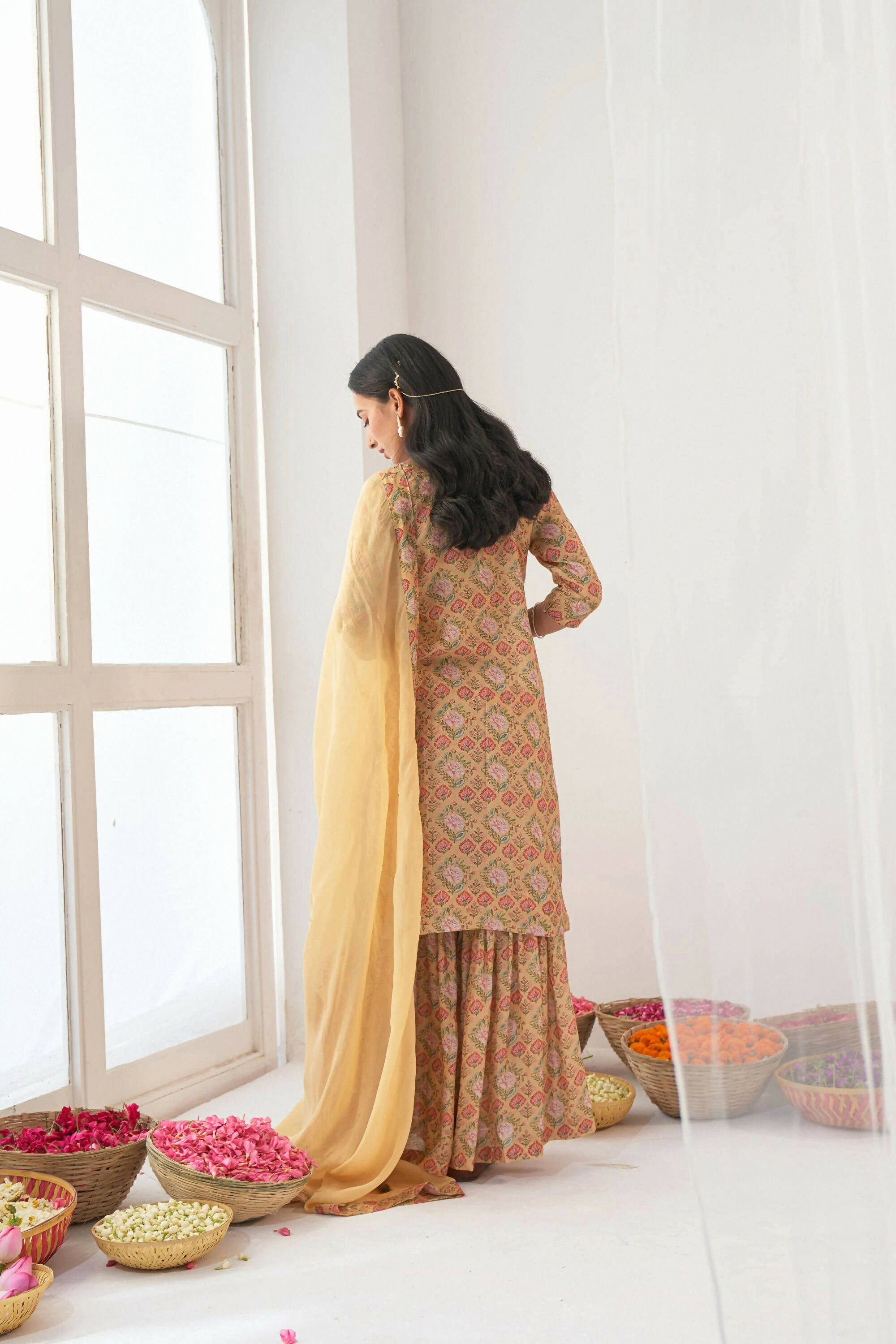 Designer Stylish Yellow Muslin Stitched Suit With Dupatta - Anbazaar | Grocsy