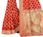 Vamika Weaving Banarasi Jacquard Saree - Red | Grocsy