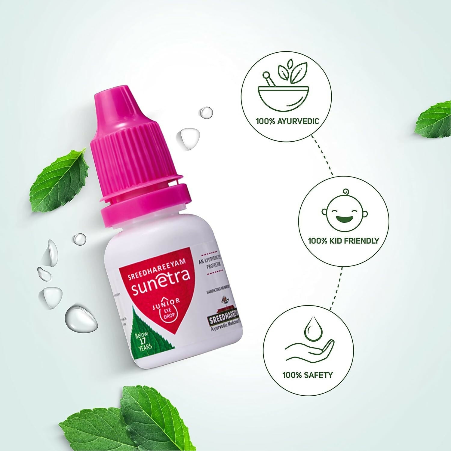 Sreedhareeyam Ayurveda Sunetra Junior Herbal Eye Drop (Below 17 yrs of age) | Grocsy