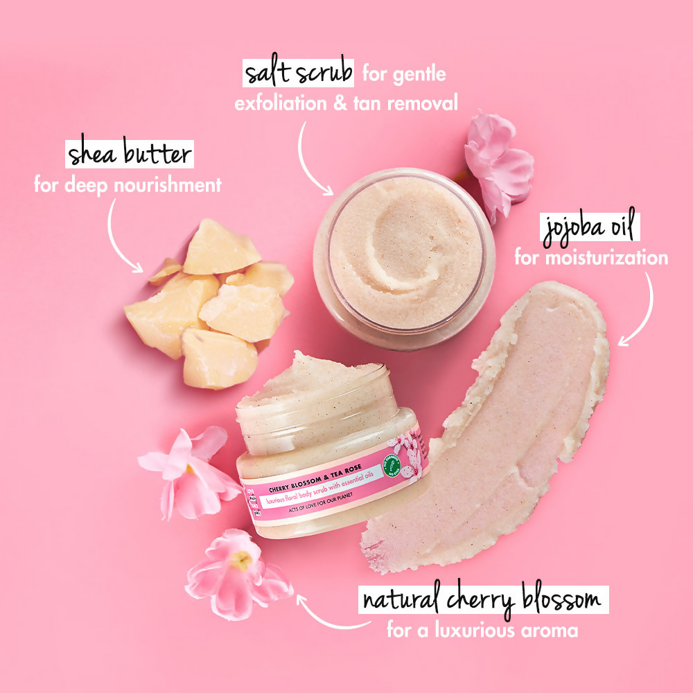 Love Beauty And Planet Cherry Blossom & Tea Rose Body Scrub | Grocsy