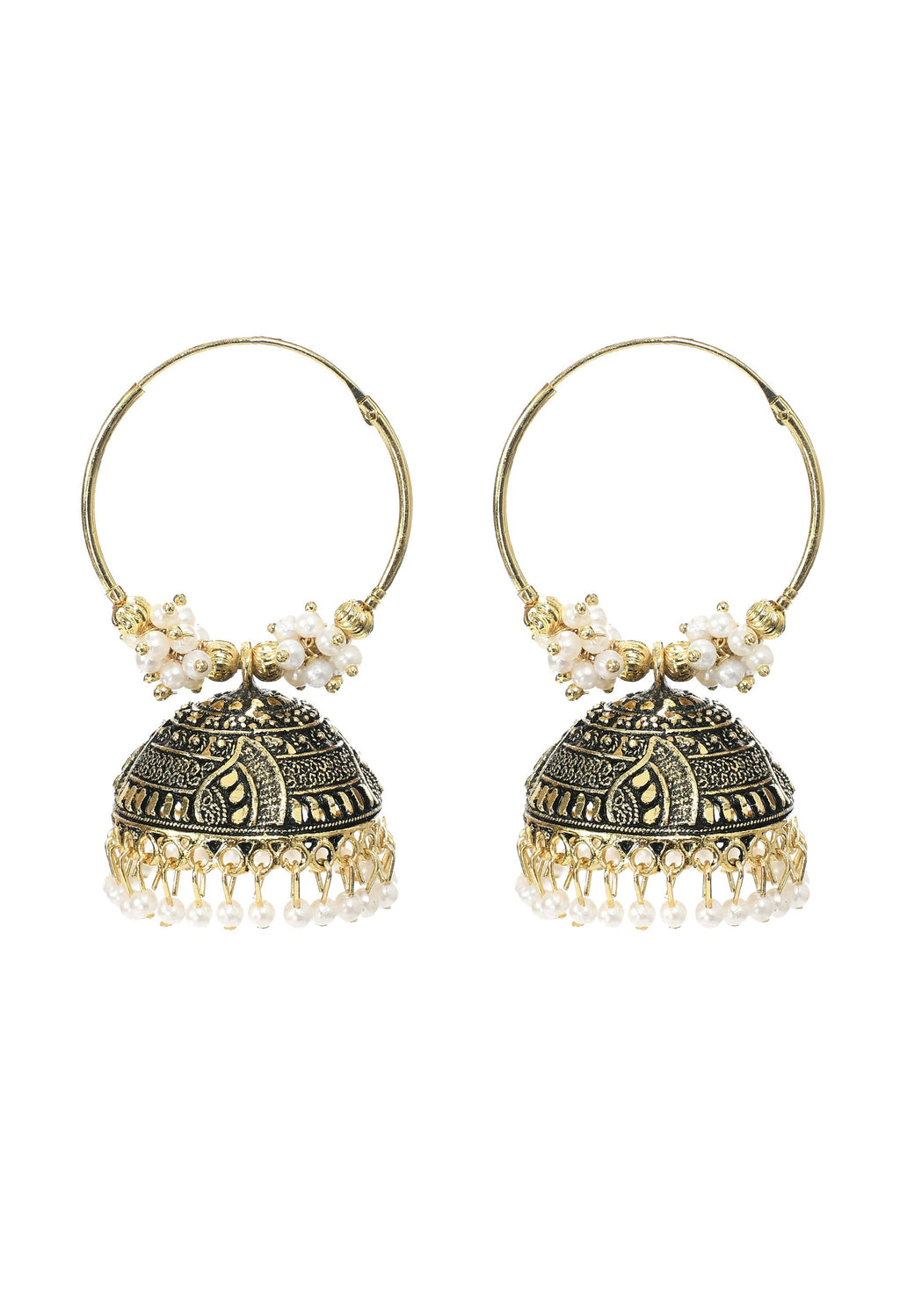 Mominos Fashion Johar Kamal Women's Latest Designer Golden Color Jhumkas