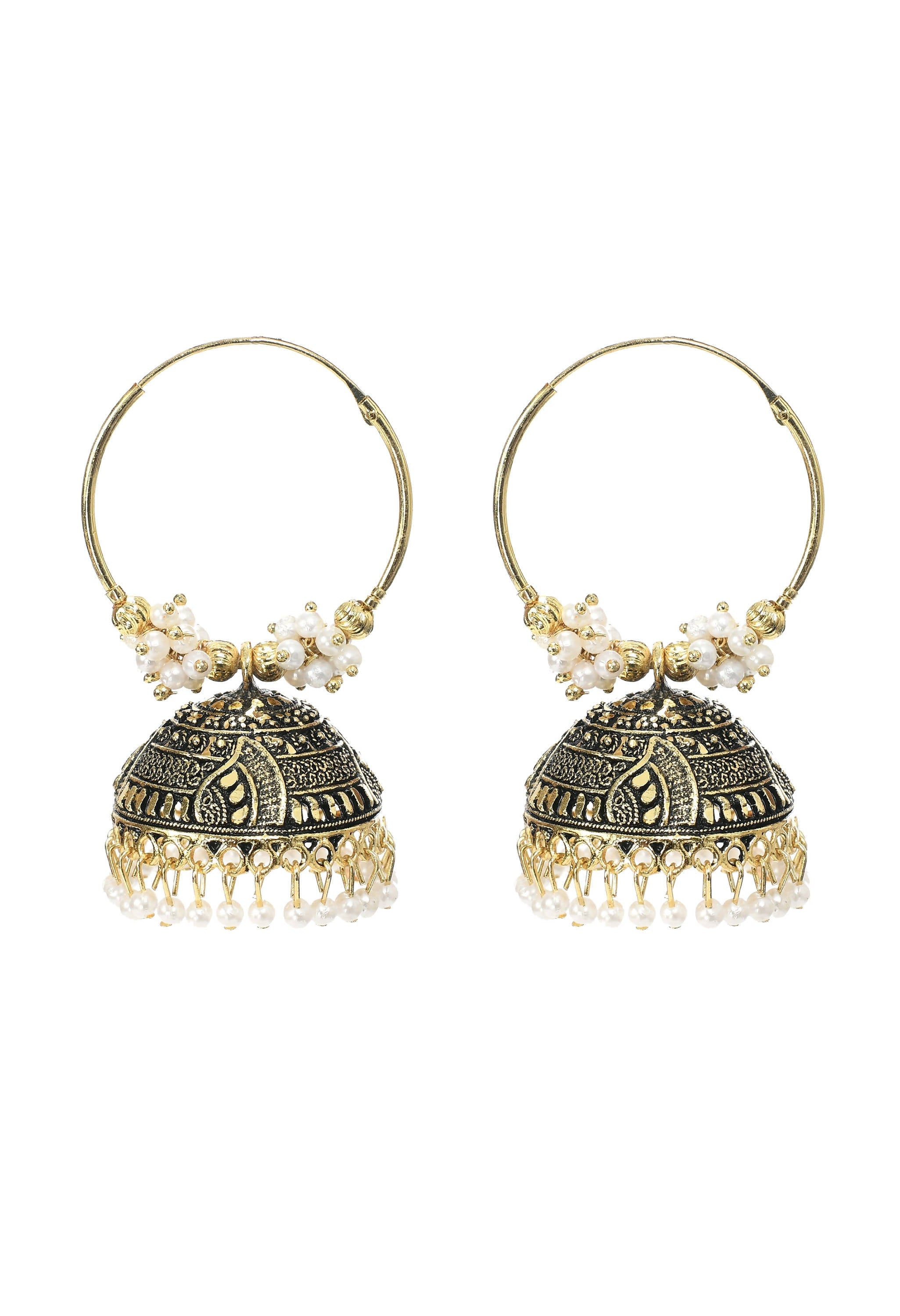 Mominos Fashion Johar Kamal Women's Latest Designer Golden Color Jhumkas