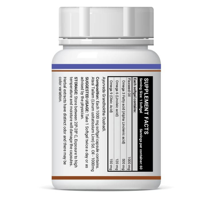 Inlife Flaxseed Oil Atasi Tailam Capsules | Grocsy