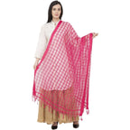 A R Silk Cotton Square Regular Dupatta Color Rani Dupatta or Chunni | Grocsy