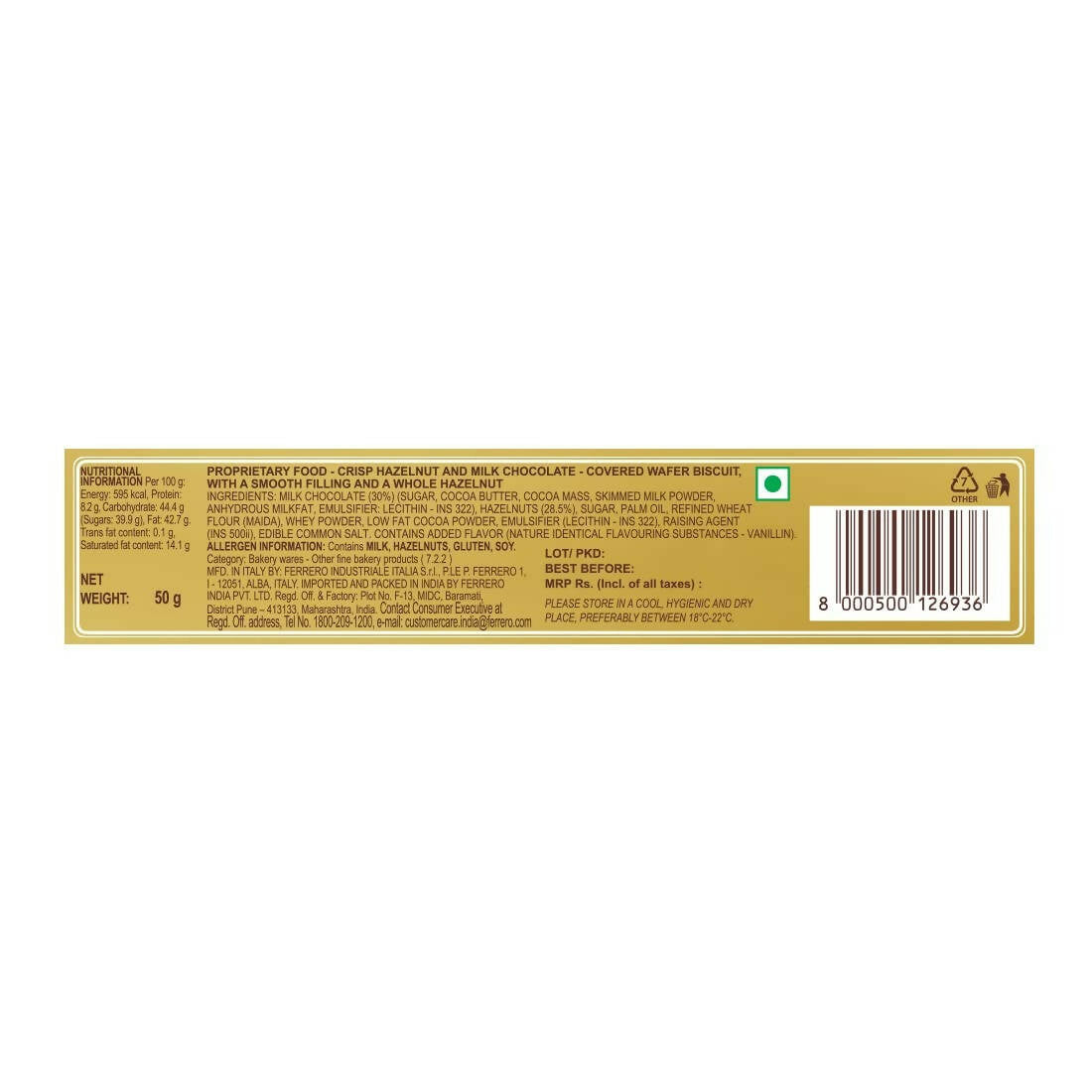 Ferrero Rocher Exquisite Hazelnut And Milk Chocolate | Premium Gift Box Rich, Creamy, Crunchy and Nutty Chocolate For Special Occasions | Grocsy