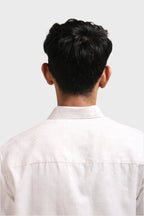 Xkind Off White Self Stripes Regular Fit Shirt | Grocsy