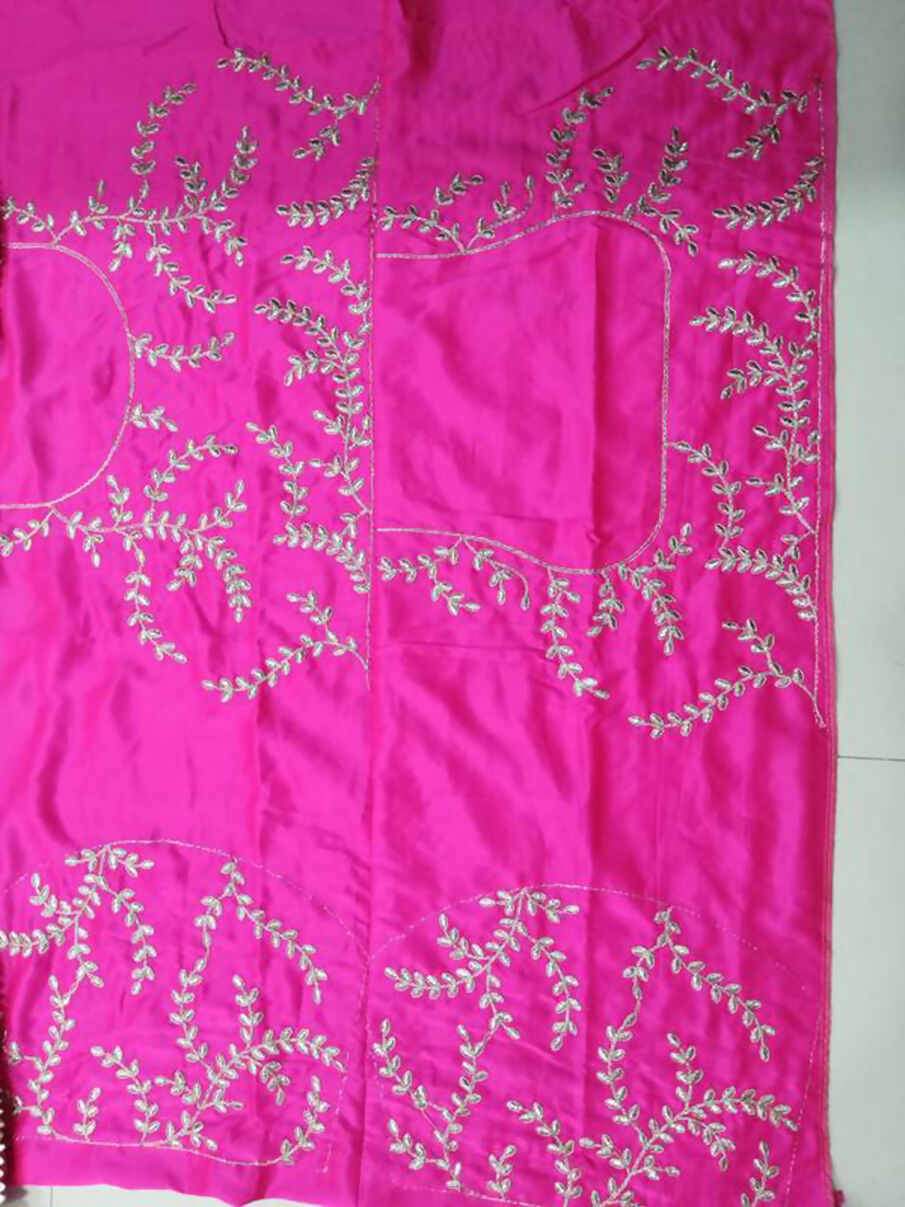 Jyoti Fashion Glamorous Rani Pink Chapat Zari and Dori Embroidered Malai Satin Silk Lehenga Choli with Dupatta | Grocsy