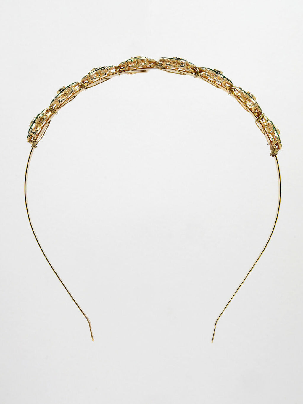 NVR Women's Gold-Polished Kundan Embellished Hairband | Grocsy