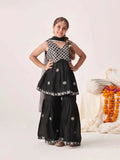 Joban Fashion Girl's Black Color Sharara Set | Grocsy