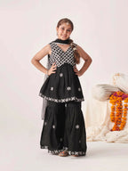 Joban Fashion Girl's Black Color Sharara Set | Grocsy