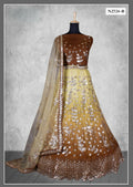 Mustard Net Thread With Sequence Work Lahenga Choli - Nimaya Ishani | Grocsy