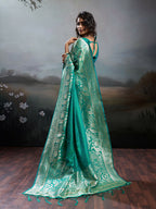 Shree Shyam Fashion Rama Silk Blend Saree | Grocsy