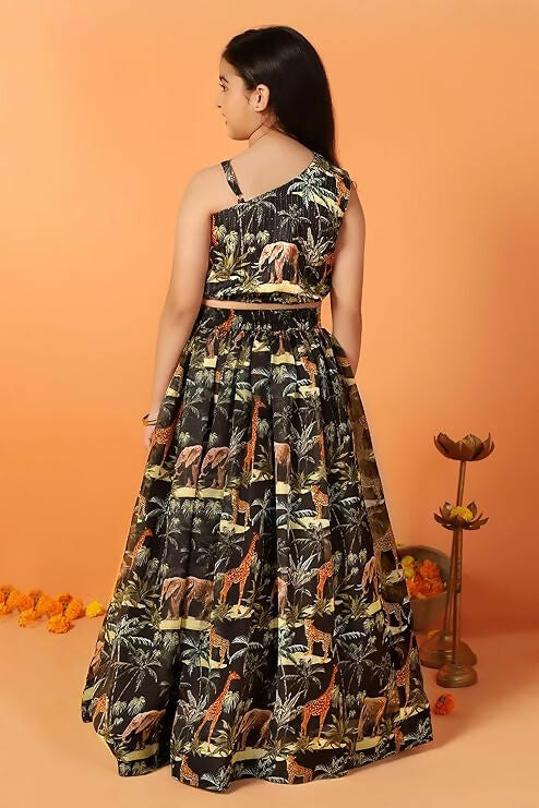 Joban Fashion Girl's Black Color Lehenga Choli | Grocsy