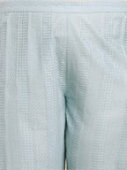 Janasya A-Line Jacquard Light Blue N/A Collar Co-Ords | Grocsy