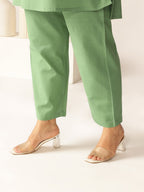 Janasya Dark Cotton Solid A-Line Top & Bottom Set | Grocsy