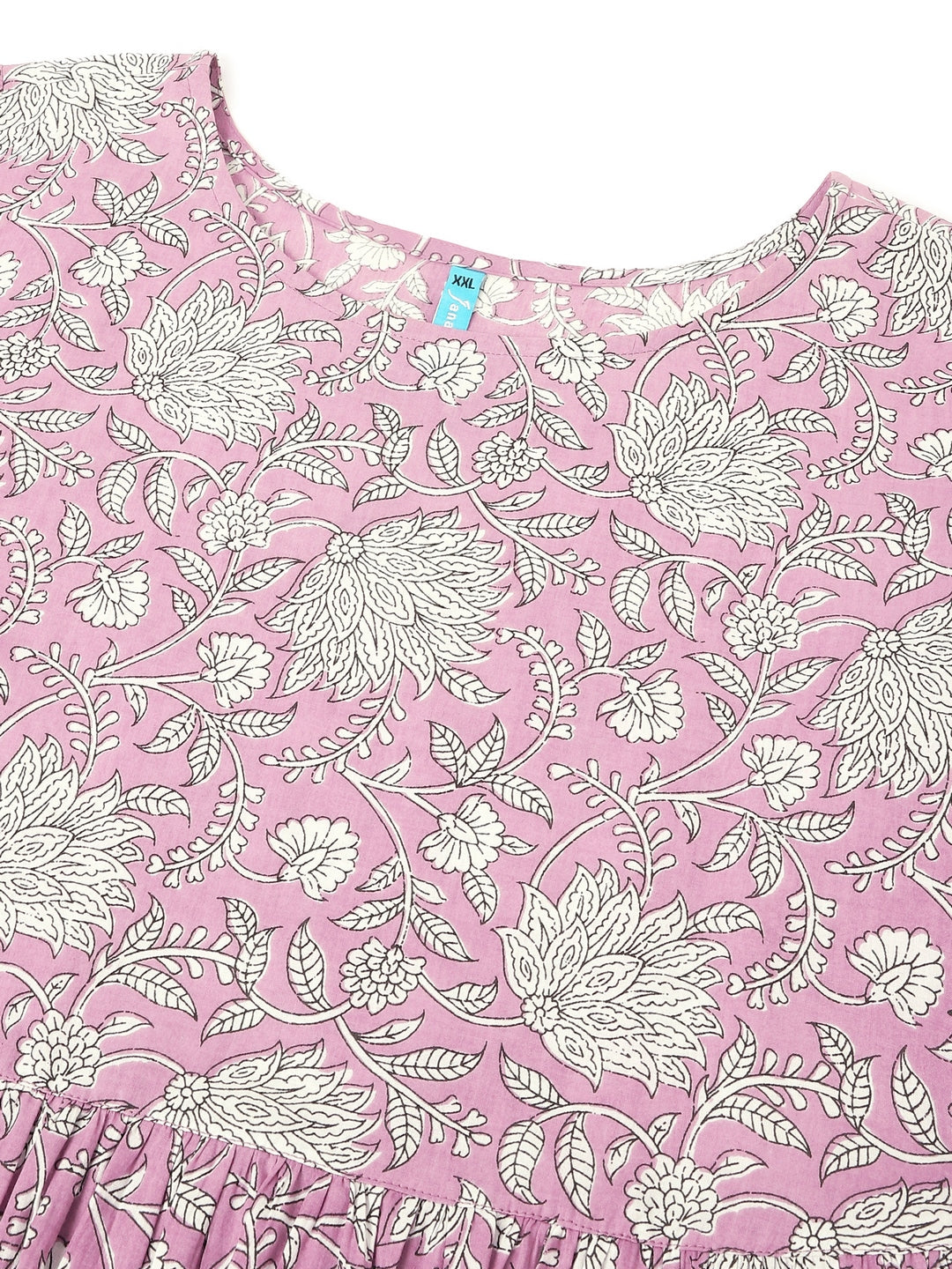Janasya Light Cotton Floral Tiered Dress | Grocsy