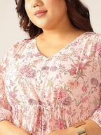 Janasya Light Georgette Floral Tiered Dress | Grocsy