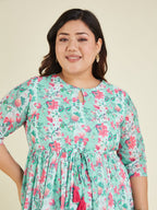 Janasya Light Georgette Floral Fit & Flare Dress | Grocsy